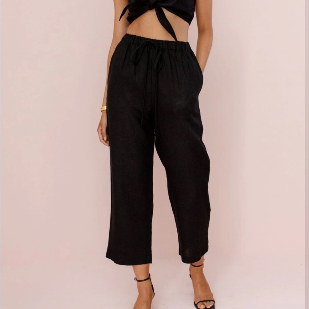 Posse NWT Siona Pant in black linen
